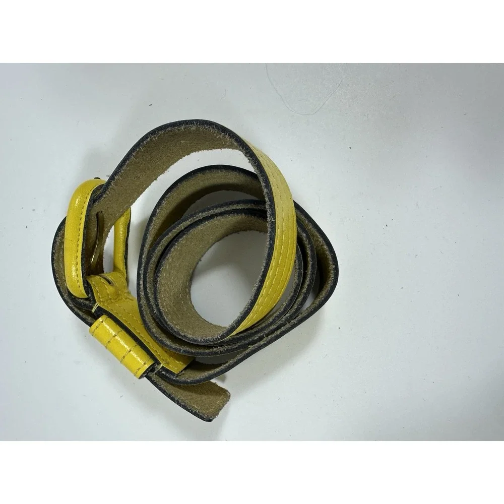 Schaffer Leather Belt Yellow Womens 28 5834M Buckle Wrapped High Fashion 80s